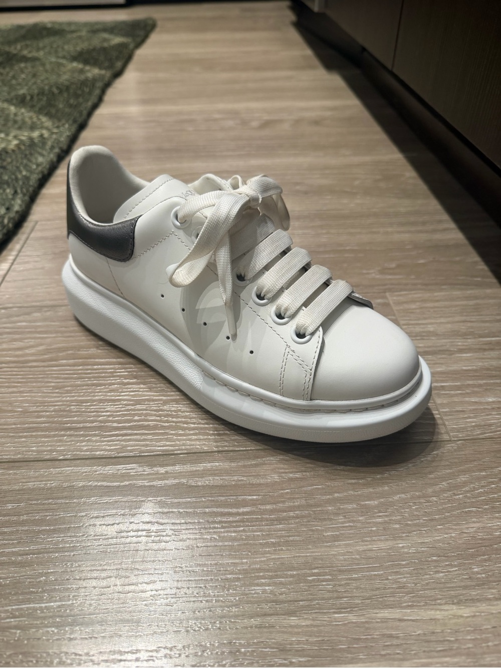 Alexander McQueen White Leather Platform Sneaker Size 37
